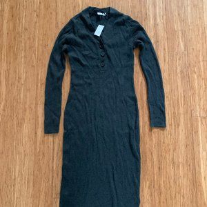 Gray Henley Maxi Dress NWT